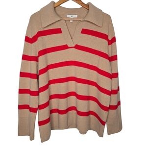 Banana Republic Womens Striped Cashmere Rugby Polo Sweater Size XXL